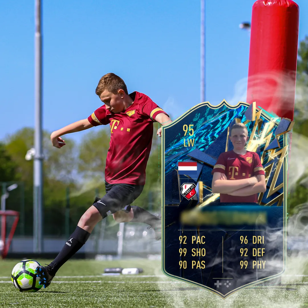 Gepersonaliseerde spelerskaart gemaakt tijdens de FIFA Skill Games