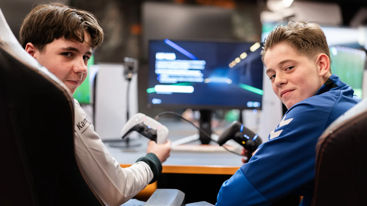 PS5 gaming opstelling op school tijdens projectweek